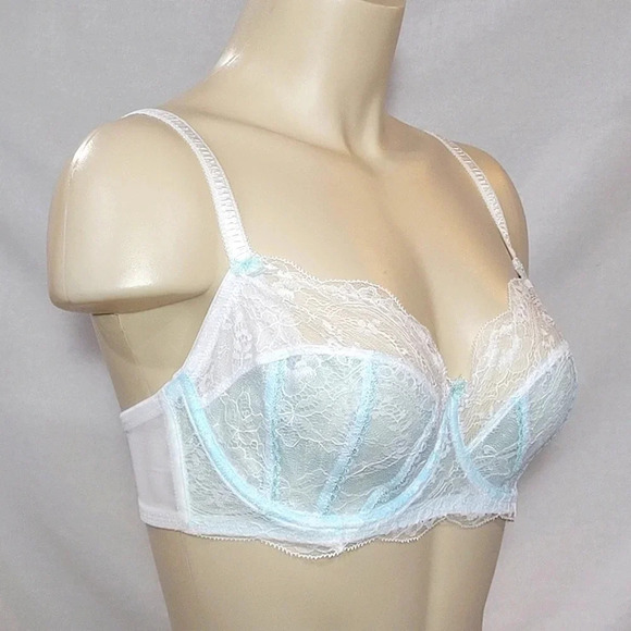 32B Jezebel 10035 Sylvia Unlined Lace UW Bra Blue NWT - Picture 2 of 7